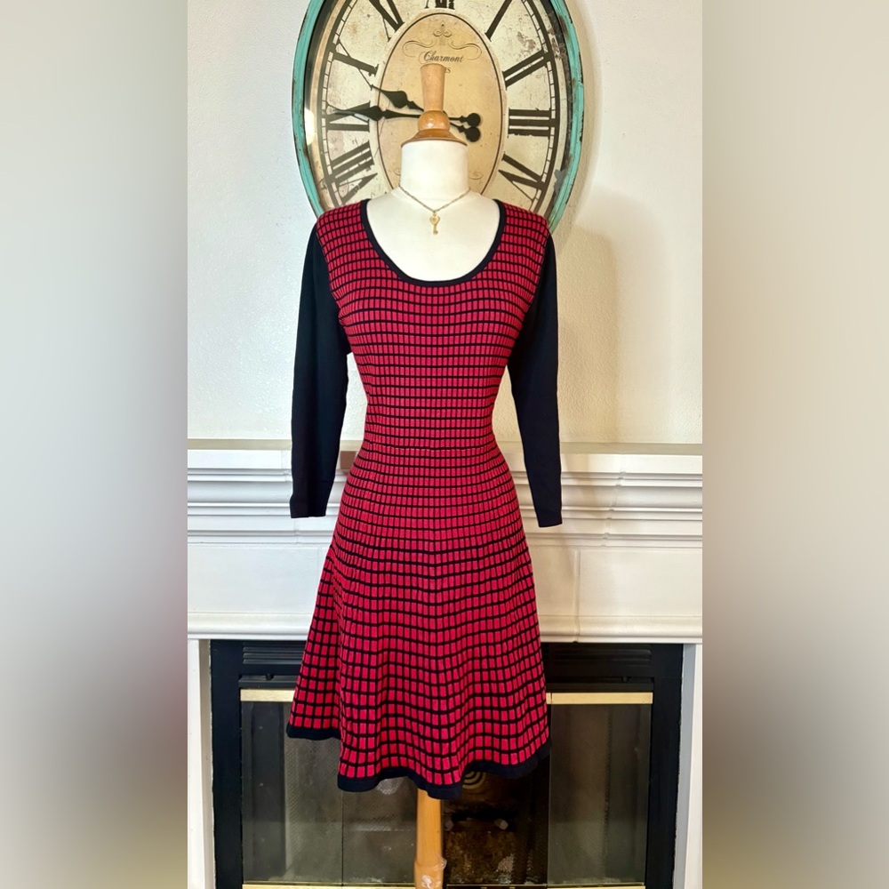 Wendy Williams Red and Black Fit and Flare Dress